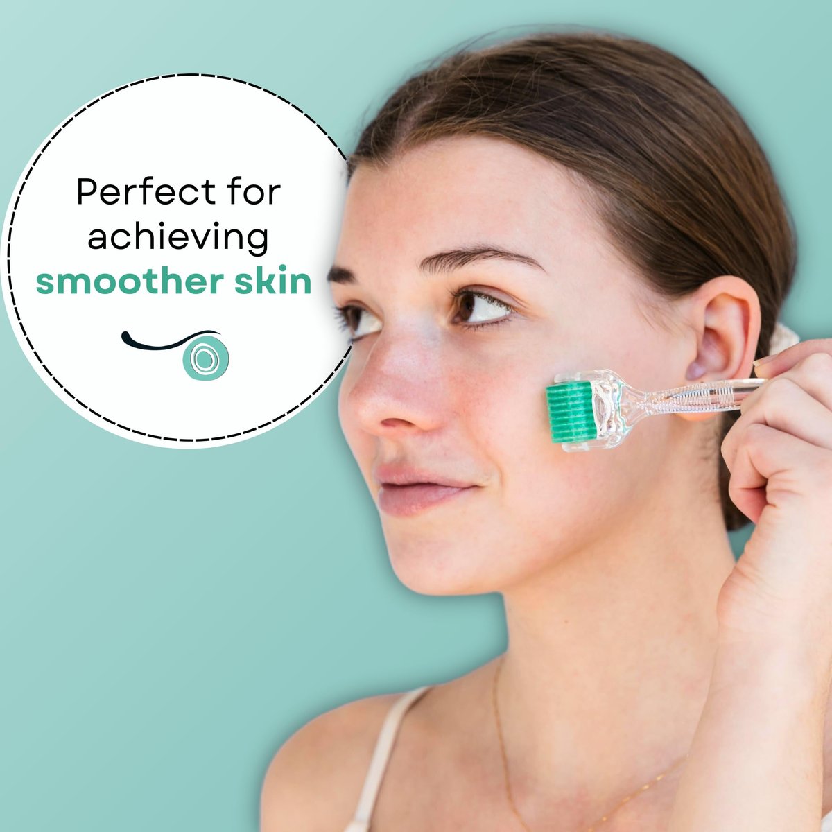 FolliRoll Derma Roller for Hair and Skin – 192 Titanium Microneedles, 0.30mm, Sea Green, with Storage Case - görsel 7