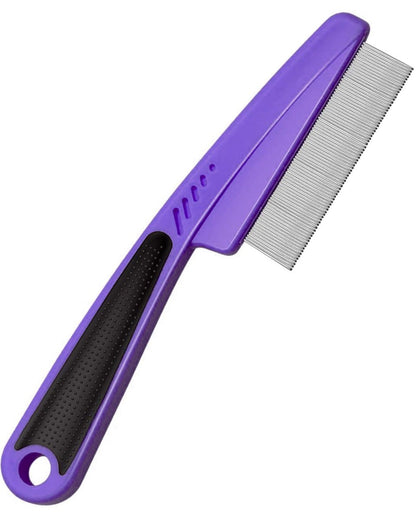 ELFSKIK Stainless Steel Fine Tooth Dandruff Comb - Professional Dandruff Remover for Kids and Adults (Purple)