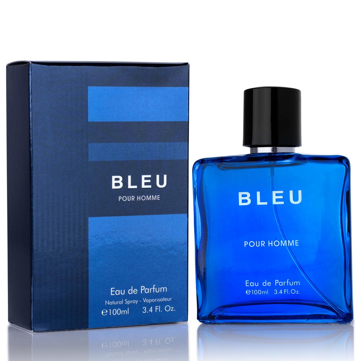 Urban Collection Bleu for Men Eau De Parfum 3.4 Fl Oz - Citrus, Spice & Woody Fragrance Avelisse