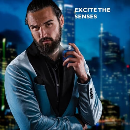 Urban Collection Bleu for Men Eau De Parfum 3.4 Fl Oz - Citrus, Spice & Woody Fragrance Avelisse