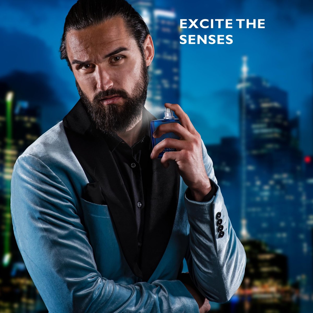 Urban Collection Bleu for Men Eau De Parfum 3.4 Fl Oz - Citrus, Spice & Woody Fragrance Avelisse