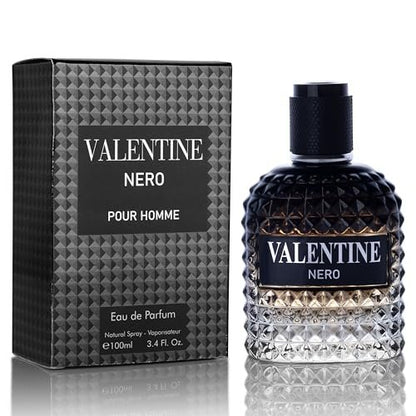 Urban Collection Valentine Nero for Men - Woody Aromatic Eau de Parfum, Masculine Scent with Floral & Mineral Notes, 3.4 Fl Oz