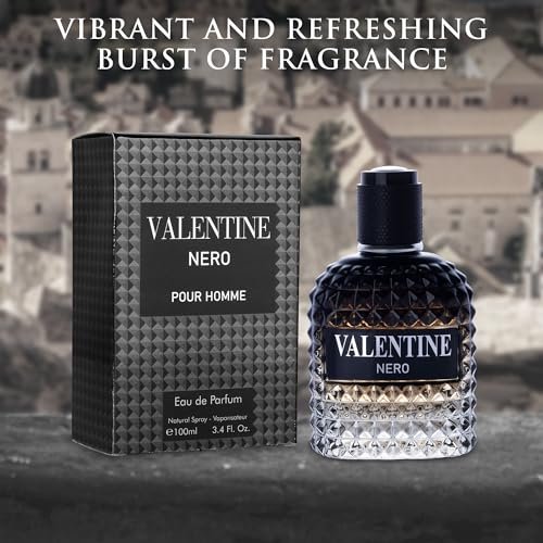 Urban Collection Valentine Nero for Men - Woody Aromatic Eau de Parfum, Masculine Scent with Floral & Mineral Notes, 3.4 Fl Oz - görsel 8