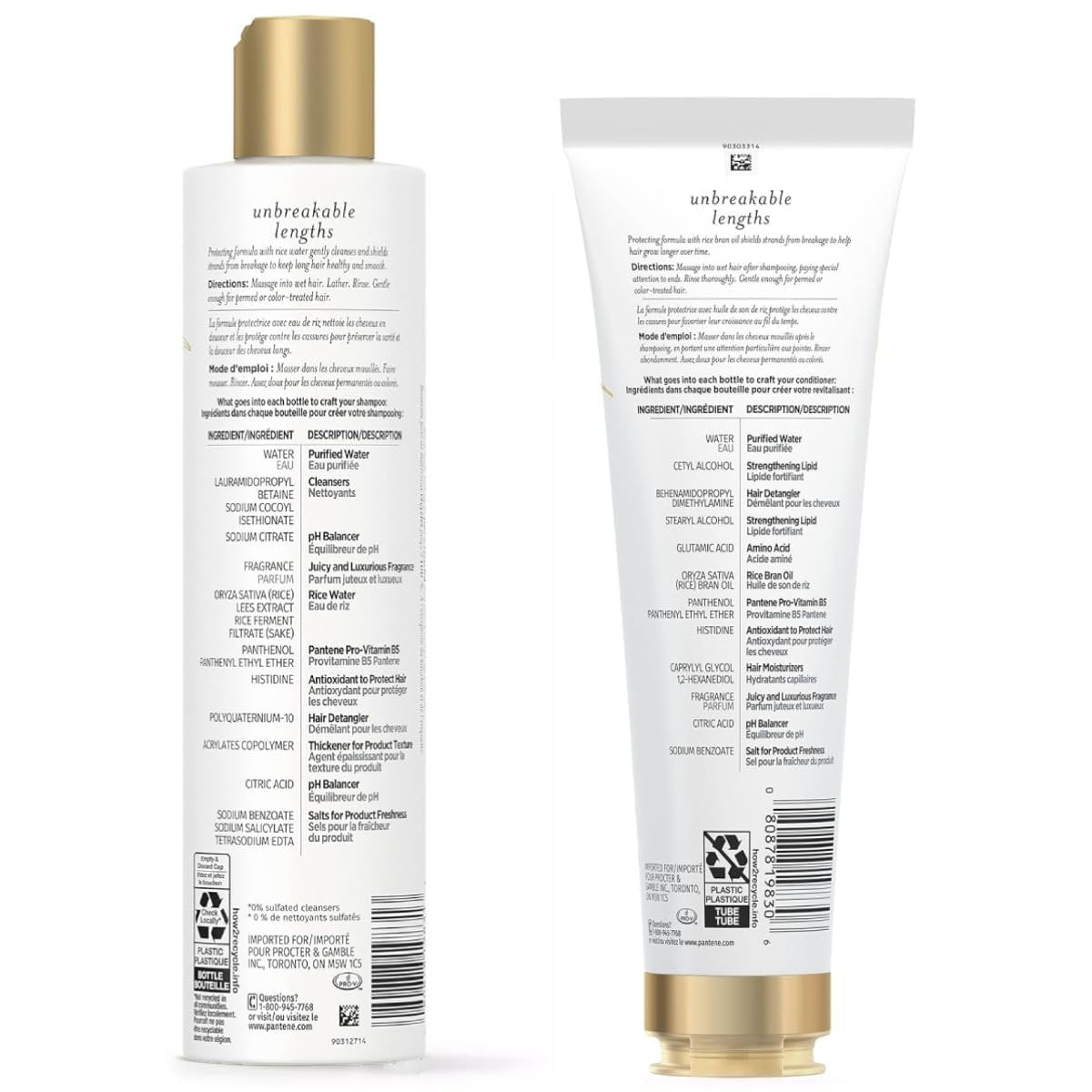 Pantene Nutrient Blends Unbreakable Lengths Shampoo and Conditioner Set – Strengthening Hair Care for Long, Healthy Hair Avelisse
