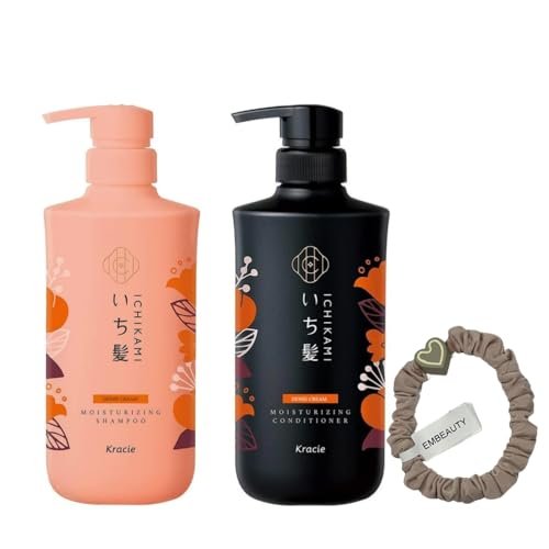 Ichikami Moisturizing Shampoo & Conditioner Set 480ml+480ml + 1 Hair Tie Avelisse