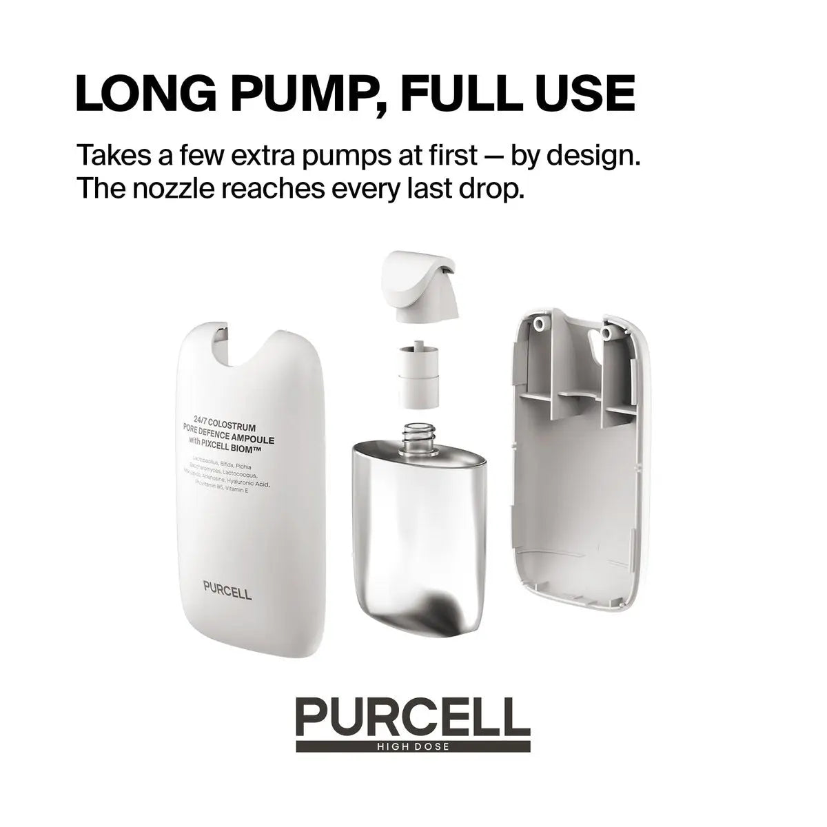PURCELL 24/7 Colostrum Facial Serum Spray (White) - Ampoule Mist for Glass Skin, Long Hydration, Poreless Smooth Skin, Before & After Makeup, Hyaluronic Acid, For All Skin Types, 1.85 fl oz Avelisse