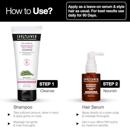 Soulflower Rosemary Redensyl Hair Growth Serum - 3% Redensyl, 4% Anagain, Caffeine, Biotin, Keratin - for Men & Women - 30 ml Avelisse