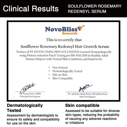 Soulflower Rosemary Redensyl Hair Growth Serum - 3% Redensyl, 4% Anagain, Caffeine, Biotin, Keratin - for Men & Women - 30 ml Avelisse