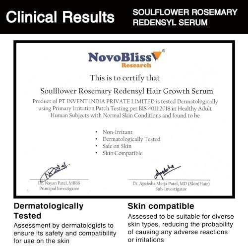 Soulflower Rosemary Redensyl Hair Growth Serum - 3% Redensyl, 4% Anagain, Caffeine, Biotin, Keratin - for Men & Women - 30 ml Avelisse