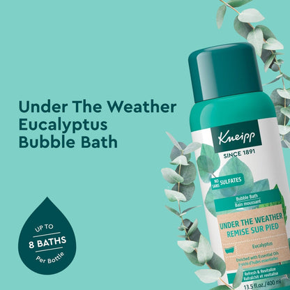 Kneipp Under The Weather Eucalyptus Aromatherapy Bubble Bath – Respiratory Wellness, Vegan, Sulfate Free, 13.5 fl oz Avelisse