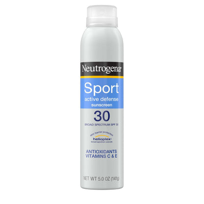 Neutrogena Sport Active Defense SPF 30 Sunscreen Spray – Sweat & Water Resistant Broad Spectrum UVA/UVB Protection, Oxybenzone-Free, 5 oz Avelisse