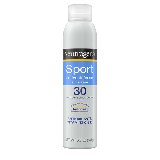 Neutrogena Sport Active Defense SPF 30 Sunscreen Spray – Sweat & Water Resistant Broad Spectrum UVA/UVB Protection, Oxybenzone-Free, 5 oz Avelisse