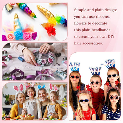 XunYee 100 Pcs Plastic Headbands Bulk Black Headbands with Teeth Plain Hair Bands for Women Girls Craft DIY Hair Accessories (Black, 10 mm) Avelisse