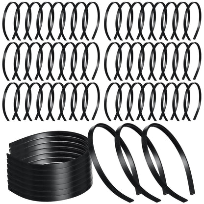 XunYee 100 Pcs Plastic Headbands Bulk Black Headbands with Teeth Plain Hair Bands for Women Girls Craft DIY Hair Accessories (Black, 10 mm) Avelisse