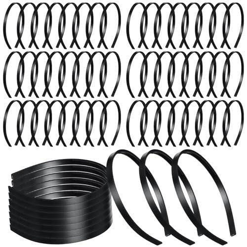 XunYee 100 Pcs Plastic Headbands Bulk Black Headbands with Teeth Plain Hair Bands for Women Girls Craft DIY Hair Accessories (Black, 10 mm) Avelisse