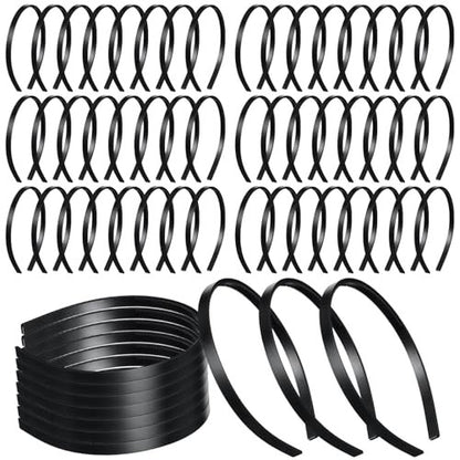 XunYee 100 Pcs Plastic Headbands Bulk Black Headbands with Teeth Plain Hair Bands for Women Girls Craft DIY Hair Accessories (Black, 10 mm) Avelisse