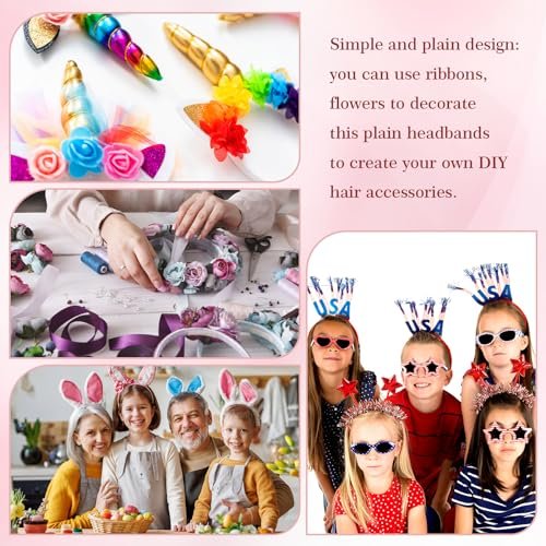 XunYee 100 Pcs Plastic Headbands Bulk Black Headbands with Teeth Plain Hair Bands for Women Girls Craft DIY Hair Accessories (Black, 10 mm) Avelisse