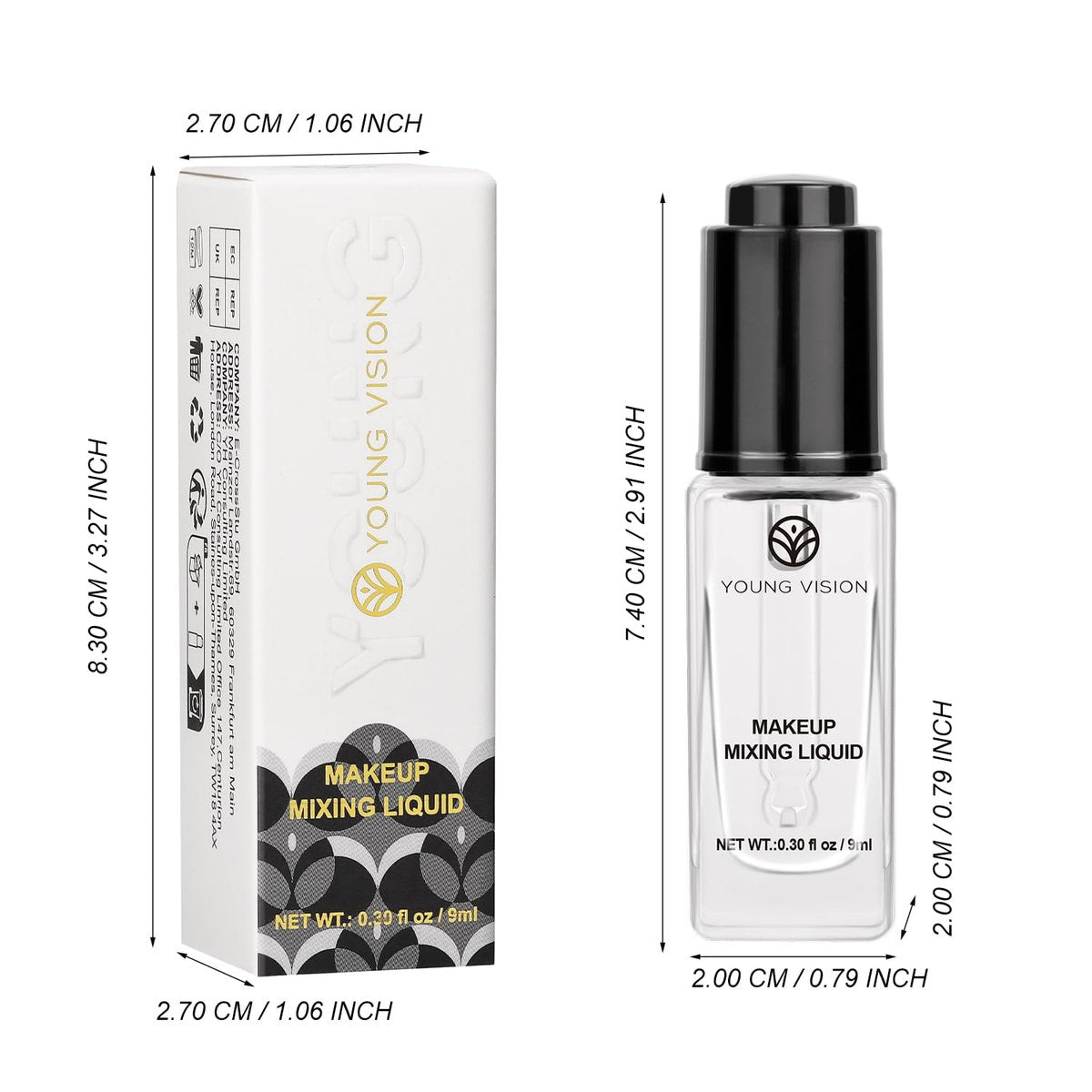 YOUNG VISION Makeup Mixing Liquid - Waterproof Eyeshadow & Foundation Mixing Medium, Eyeliner Sealer & Pigment Enhancer (0.3 fl oz, Transparent) - görsel 13