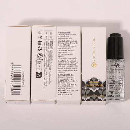 YOUNG VISION Makeup Mixing Liquid - Waterproof Eyeshadow & Foundation Mixing Medium, Eyeliner Sealer & Pigment Enhancer (0.3 fl oz, Transparent)