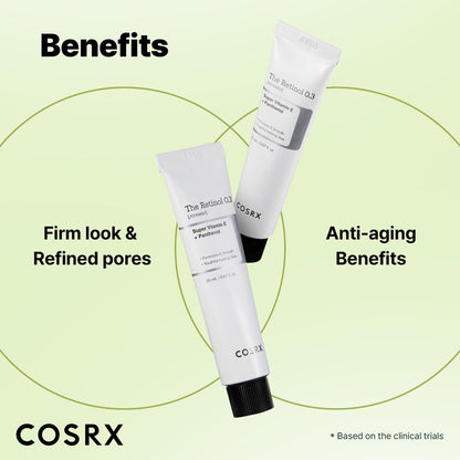 COSRX Retinol 0.3% Cream - Anti-Aging Eye & Neck Cream for Firm Skin, Reduces Wrinkles & Fine Lines - Gentle Daily Korean Skincare, 0.67 oz