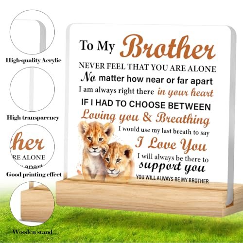 Brother's Gift: Acrylic Desk Sign - Meaningful for Birthday, Christmas, Graduation - görsel 4