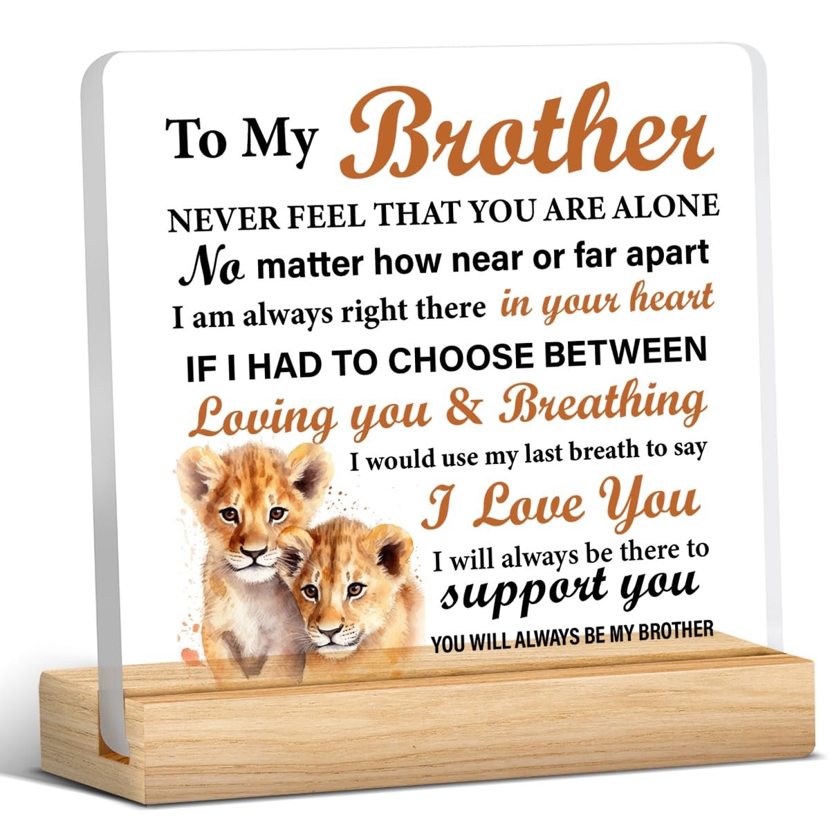 Brother's Gift: Acrylic Desk Sign - Meaningful for Birthday, Christmas, Graduation - görsel 1