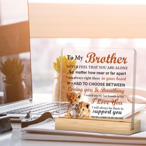 Brother's Gift: Acrylic Desk Sign - Meaningful for Birthday, Christmas, Graduation - görsel 14