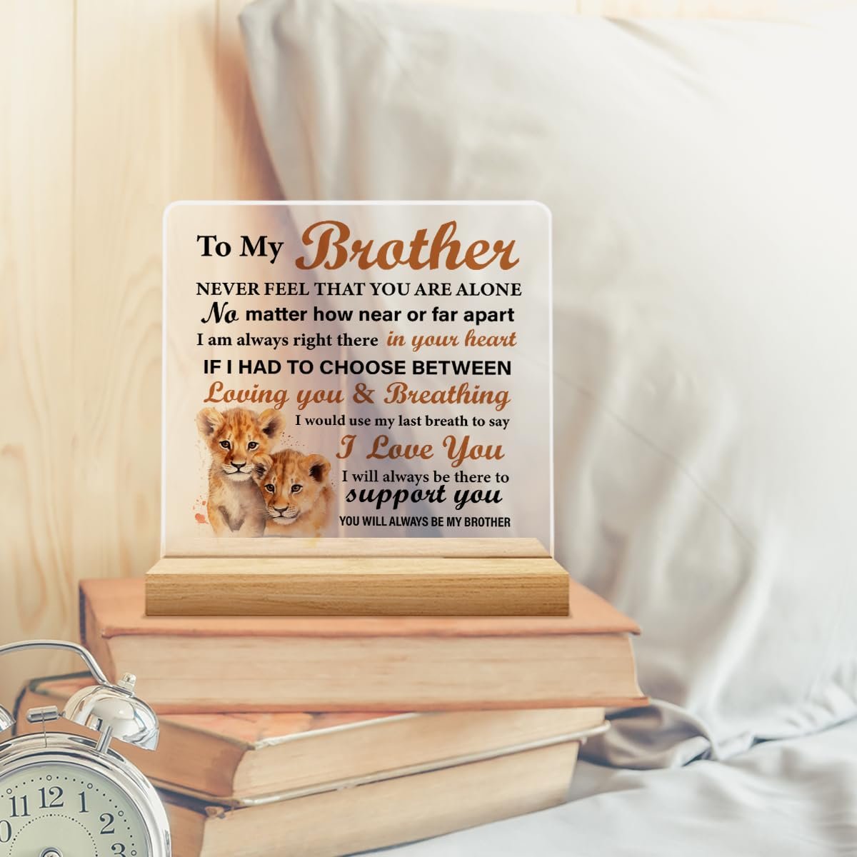 Brother's Gift: Acrylic Desk Sign - Meaningful for Birthday, Christmas, Graduation - görsel 9