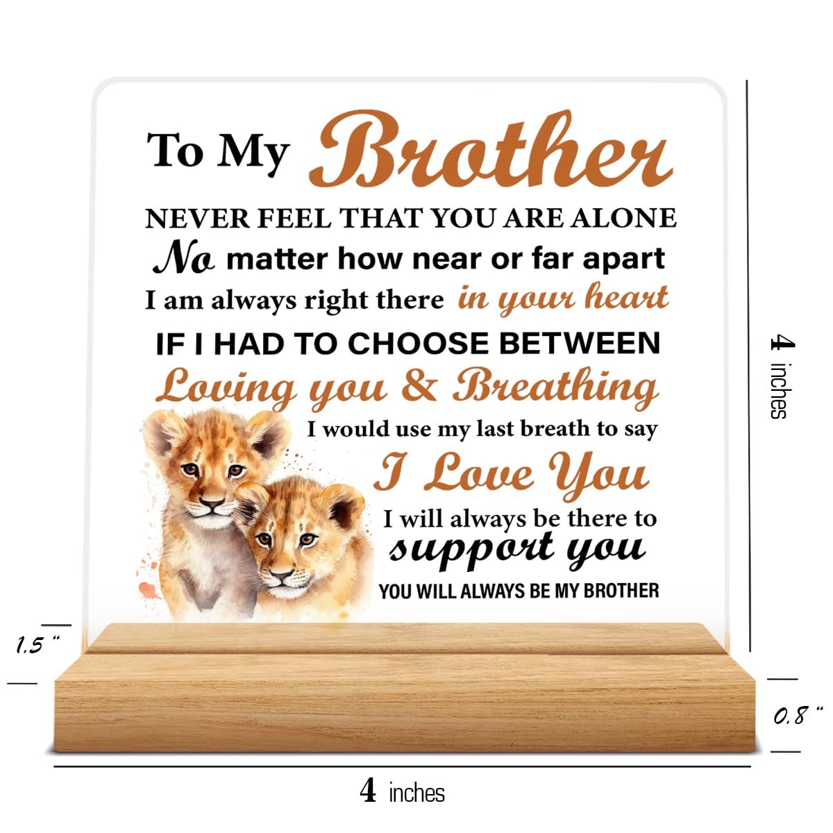 Brother's Gift: Acrylic Desk Sign - Meaningful for Birthday, Christmas, Graduation - görsel 5