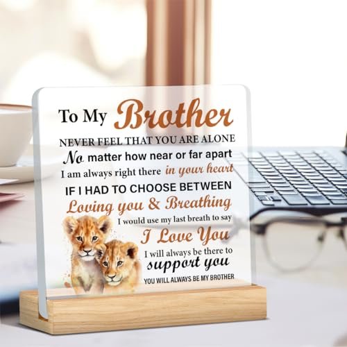 Brother's Gift: Acrylic Desk Sign - Meaningful for Birthday, Christmas, Graduation - görsel 12
