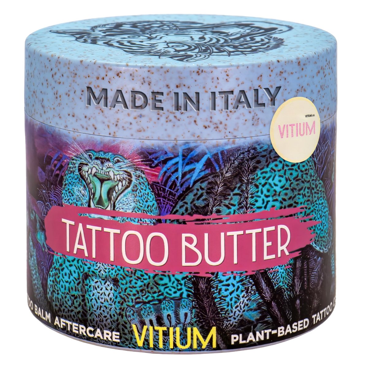 VITIUM Tattoo Butter Aftercare Balm 5oz – Vegan, Brightens & Heals New & Old Tattoos, Signature Tropical Italian Scent, Shea, Mango, Calendula, No Petroleum, Made in Italy Avelisse