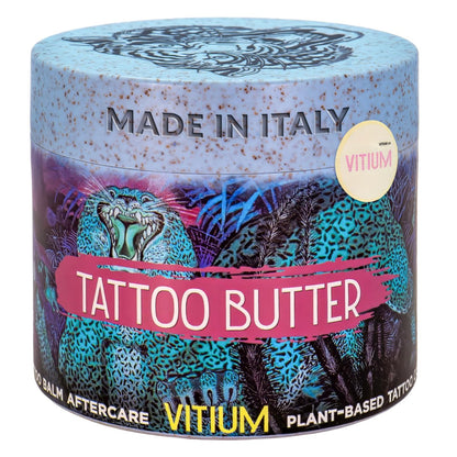 VITIUM Tattoo Butter Aftercare Balm 5oz – Vegan, Brightens & Heals New & Old Tattoos, Signature Tropical Italian Scent, Shea, Mango, Calendula, No Petroleum, Made in Italy Avelisse