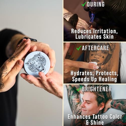 VITIUM Tattoo Butter Aftercare Balm 5oz – Vegan, Brightens & Heals New & Old Tattoos, Signature Tropical Italian Scent, Shea, Mango, Calendula, No Petroleum, Made in Italy Avelisse