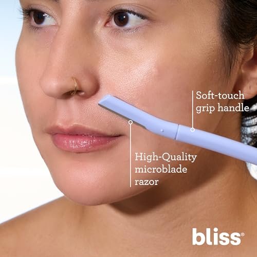 Bliss Dermaplaning Tools - Disposable Facial Exfoliator & Eyebrow Razor - 2 Pack (16 Count) Avelisse