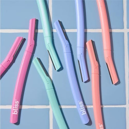 Bliss Dermaplaning Tools - Disposable Facial Exfoliator & Eyebrow Razor - 2 Pack (16 Count) Avelisse