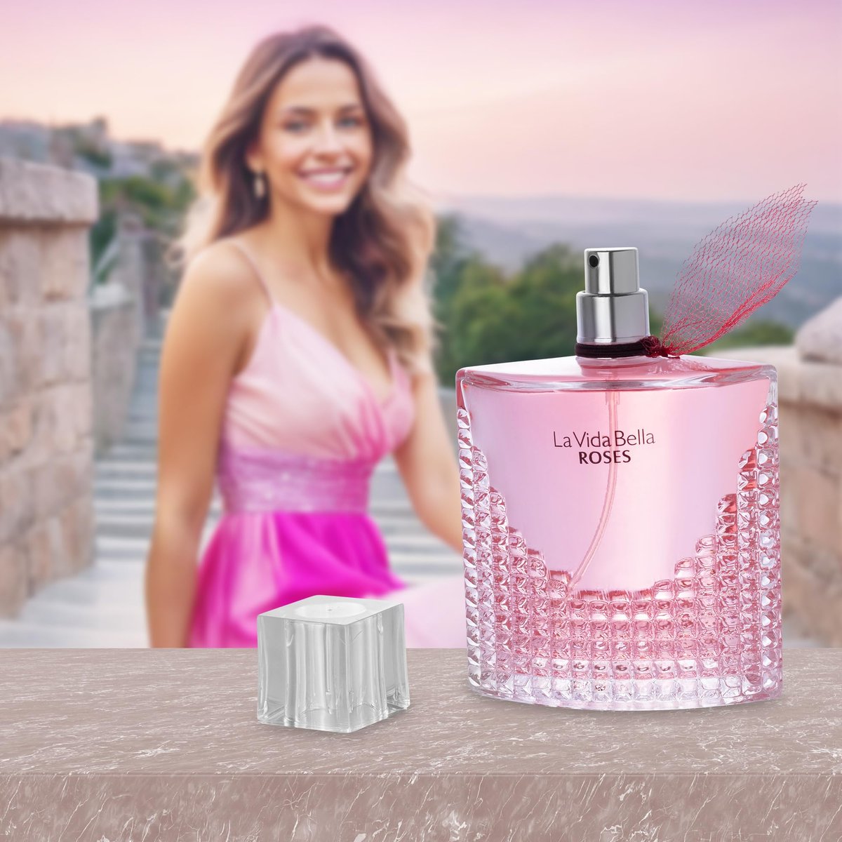La Vida Bella Roses for Women Eau De Parfum - Floral Amber Fragrance with Raspberry, Pink Pepper & Bergamot - 100ml Avelisse