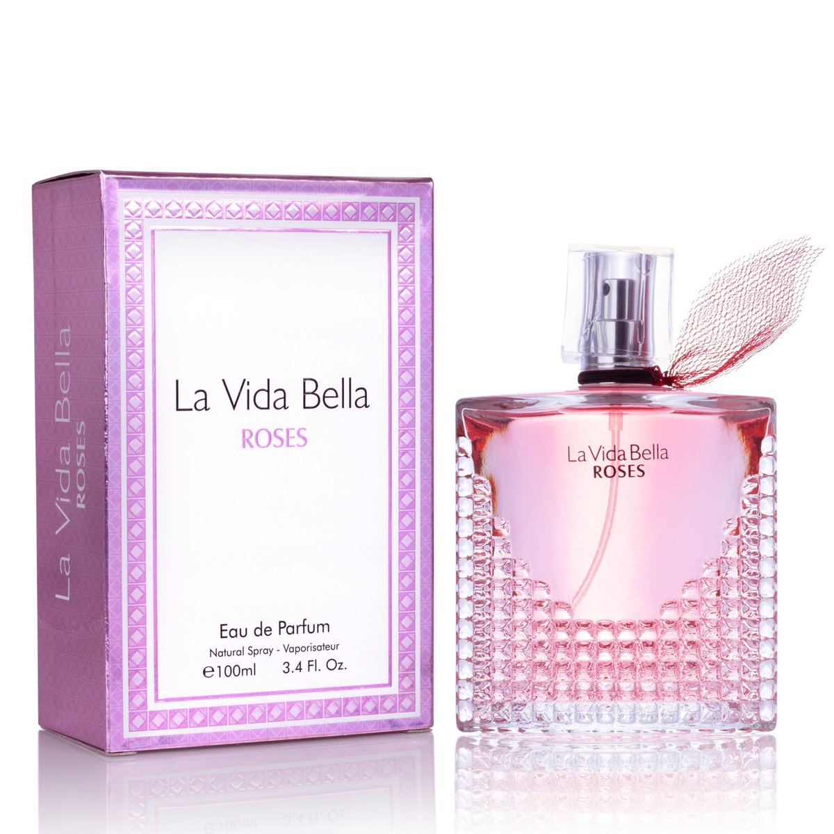 La Vida Bella Roses for Women Eau De Parfum - Floral Amber Fragrance with Raspberry, Pink Pepper & Bergamot - 100ml Avelisse