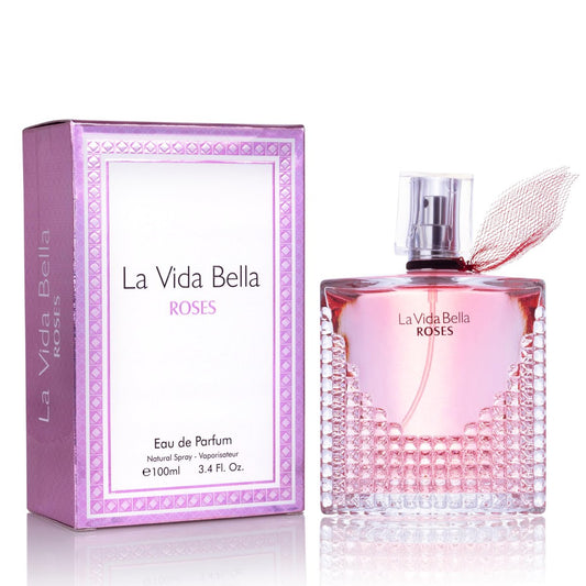 La Vida Bella Roses for Women Eau De Parfum - Floral Amber Fragrance with Raspberry, Pink Pepper & Bergamot - 100ml Avelisse