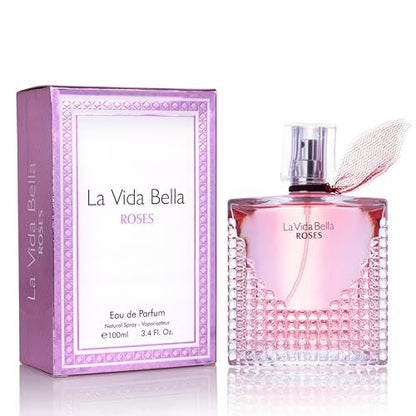 La Vida Bella Roses for Women Eau De Parfum - Floral Amber Fragrance with Raspberry, Pink Pepper & Bergamot - 100ml Avelisse