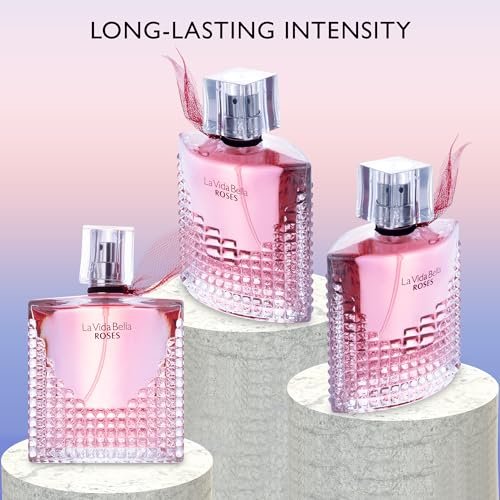 La Vida Bella Roses for Women Eau De Parfum - Floral Amber Fragrance with Raspberry, Pink Pepper & Bergamot - 100ml Avelisse