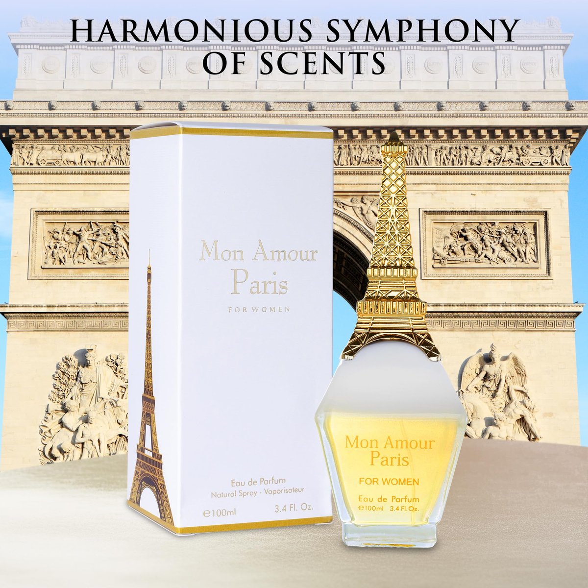 Mon Amour Paris for Women Eau De Parfum - Floral & Fruity Fragrance with Ylang-Ylang, Damascus Rose & Jasmine - Classy & Elegant Perfume for Daily Wear & Special Occasions - 100ml (3.4 Fl Oz) Avelisse