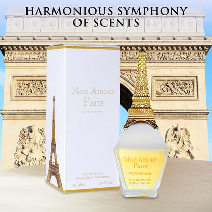 Mon Amour Paris for Women Eau De Parfum - Floral & Fruity Fragrance with Ylang-Ylang, Damascus Rose & Jasmine - Classy & Elegant Perfume for Daily Wear & Special Occasions - 100ml (3.4 Fl Oz) Avelisse