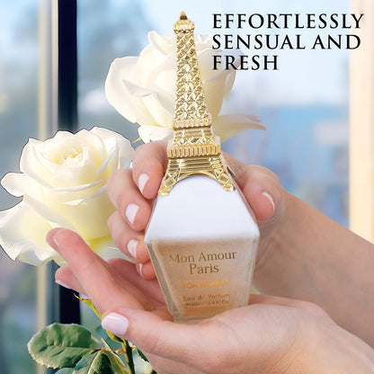 Mon Amour Paris for Women Eau De Parfum - Floral & Fruity Fragrance with Ylang-Ylang, Damascus Rose & Jasmine - Classy & Elegant Perfume for Daily Wear & Special Occasions - 100ml (3.4 Fl Oz) Avelisse