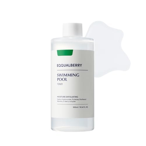 EQQUALBERRY Swimming Pool Toner - Korean Exfoliating & Hydrating Toner with Natural Enzyme Protease & Hyaluronic Acid for Sensitive Skin, 10.14 Fl Oz (300ml) Avelisse