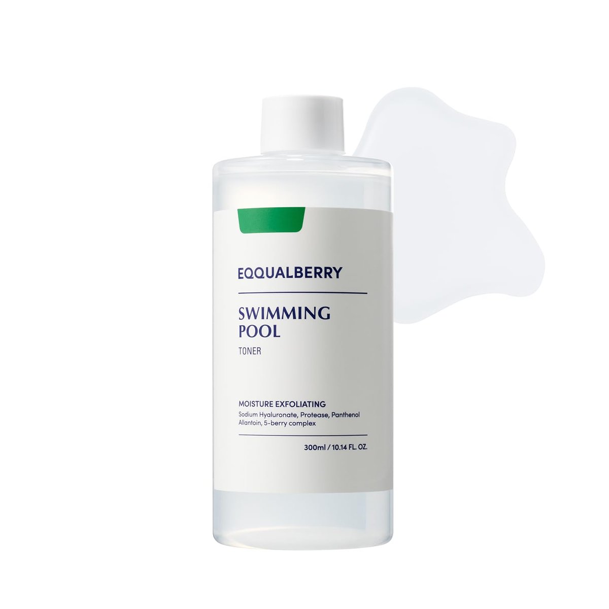 EQQUALBERRY Swimming Pool Toner - Korean Exfoliating & Hydrating Toner with Natural Enzyme Protease & Hyaluronic Acid for Sensitive Skin, 10.14 Fl Oz (300ml) Avelisse