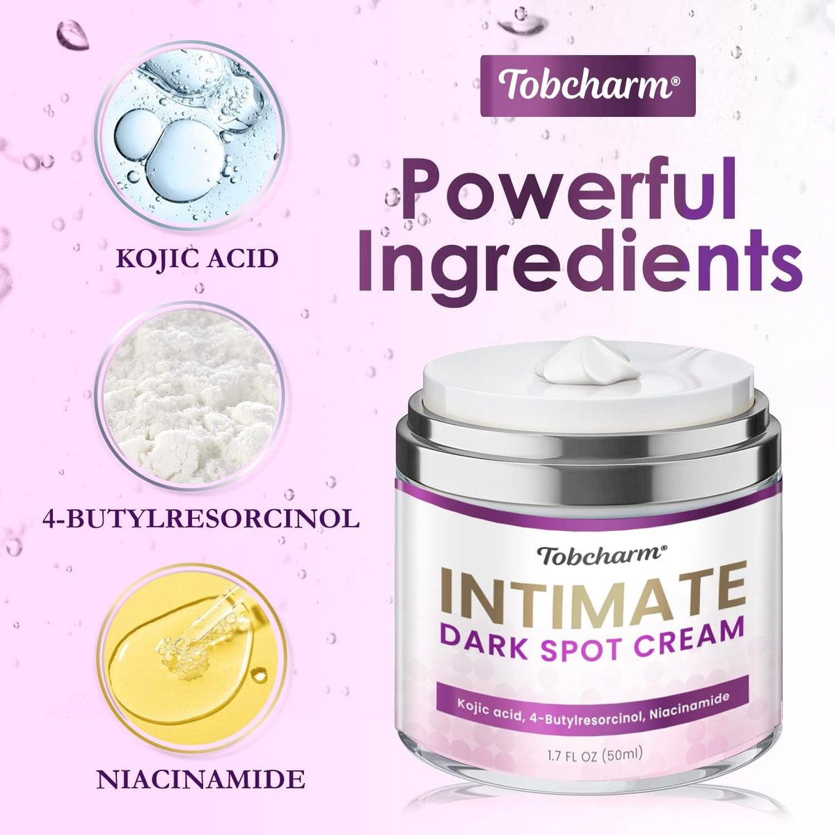Tobcharm Skin Bleaching Cream for Intimate Areas - Whitening & Lightening Cream for Inner Thigh, Bikini Line, Underarms, and Sensitive Areas (168g) - görsel 8