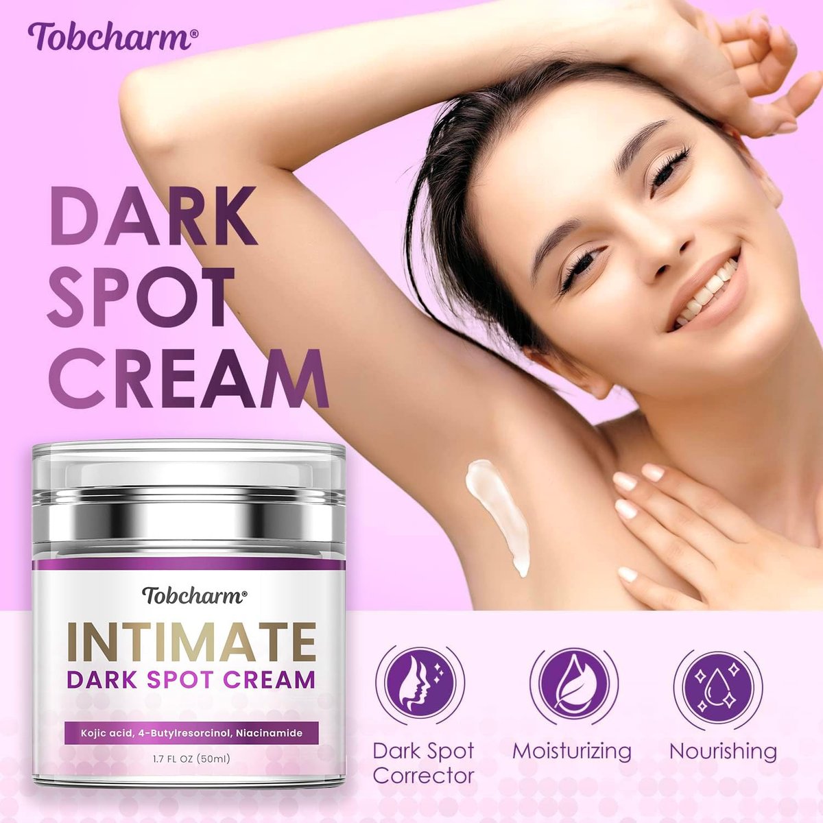 Tobcharm Skin Bleaching Cream for Intimate Areas - Whitening & Lightening Cream for Inner Thigh, Bikini Line, Underarms, and Sensitive Areas (168g) - görsel 4