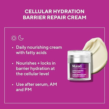 Murad Cellular Hydration Barrier Repair Cream – Restorative Face Moisturizer with Bilberry, Omega Fatty Acids & Allantoin for Dry, Flaky Skin – 1.7 Fl Oz Avelisse