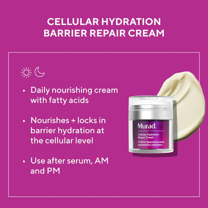Murad Cellular Hydration Barrier Repair Cream – Restorative Face Moisturizer with Bilberry, Omega Fatty Acids & Allantoin for Dry, Flaky Skin – 1.7 Fl Oz Avelisse