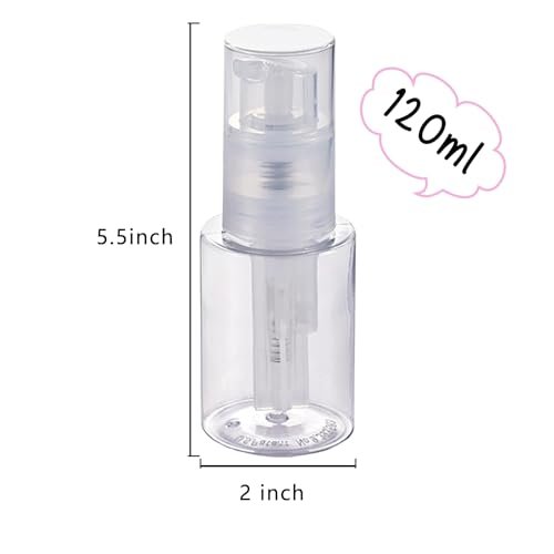 HSOMiD 2-Pack Empty Powder Spray Bottle - Barber Powder, Talc, Hair Fibers Applicator for Salon, Cleaning, Plants, Misting & Skin Care (120ml) Avelisse